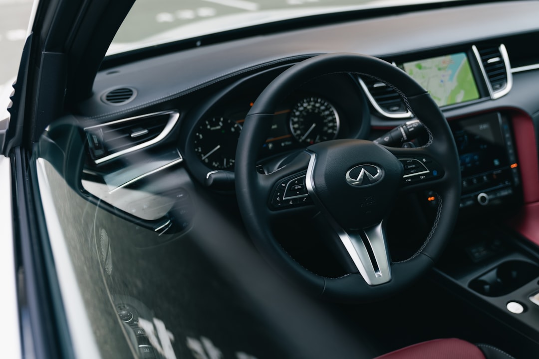 Modern car interior dashboard